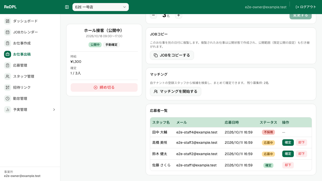 C-05 お仕事詳細 応募者一覧